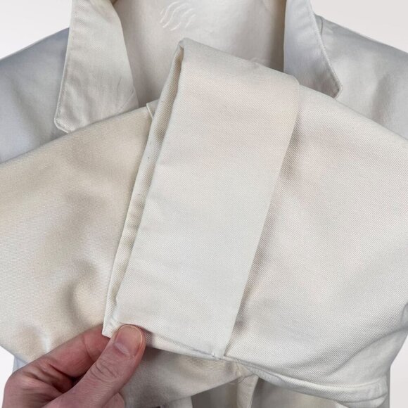 Vintage Open Front Jacket White 3/4 Sleeves Medium - Picture 7 of 11